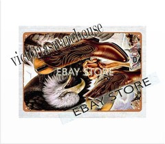 1980s BOOTS Western Cowboy The Bald Eagle metal tin sign shiny metal wall art