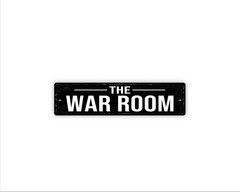 The War Room Sign Metal Wall Decor for Office, Strategy Room or Game Space,