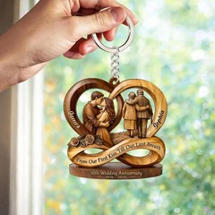 Personalized Golden 50th Anniversary Car Ornament 50 Years Wedding Gift Parents