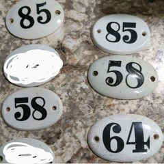 Antique Porcelain Numbers 3.25″ to 3.75″