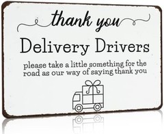 Bestylez Thank You Delivery Driver Vintage Tin Metal Signs for Home Front Door