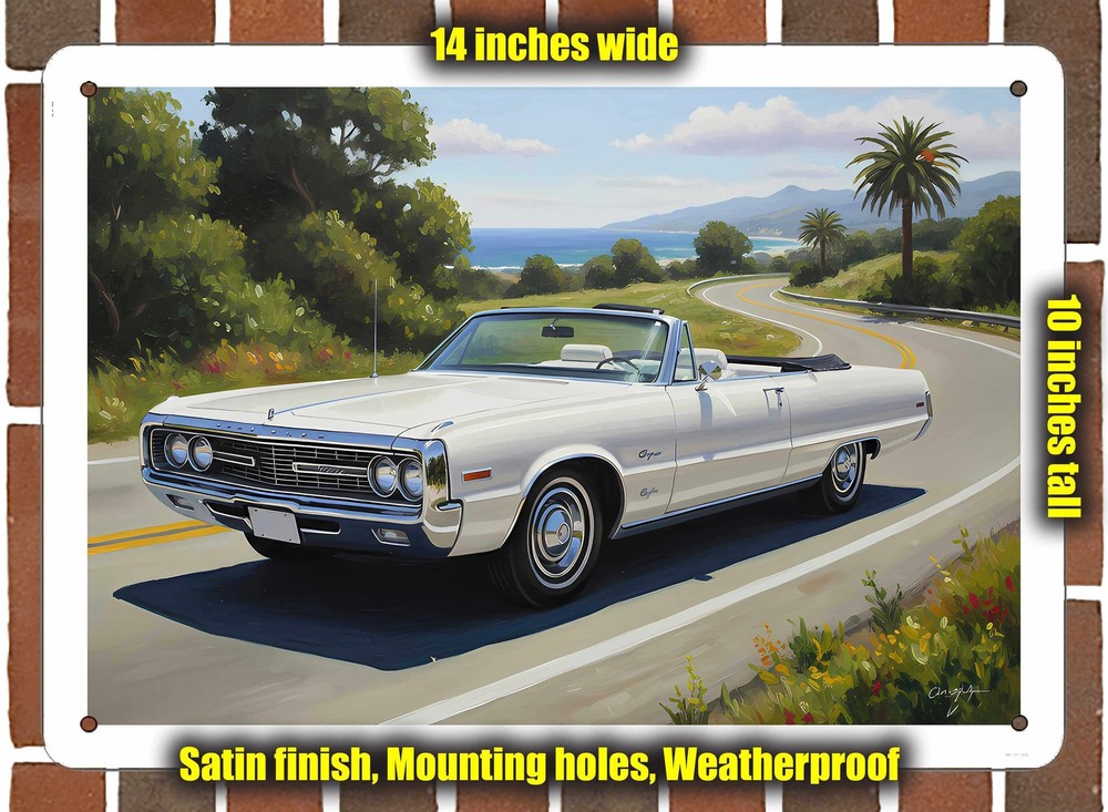 Metal Sign – 1970 Chrysler 300 Oil Painting – 14×10