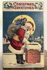 Ox Pond Press Webster, NH 11×7 Wooden Sign Father Christmas Santa Claus Chimney