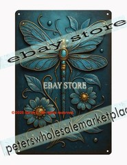 Dragonfly celestial Tin Sign mystical insect wall decor