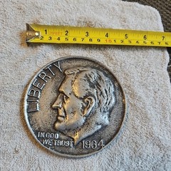 ROOSEVELT DIME COIN 4.5″ METAL WALL HANGING