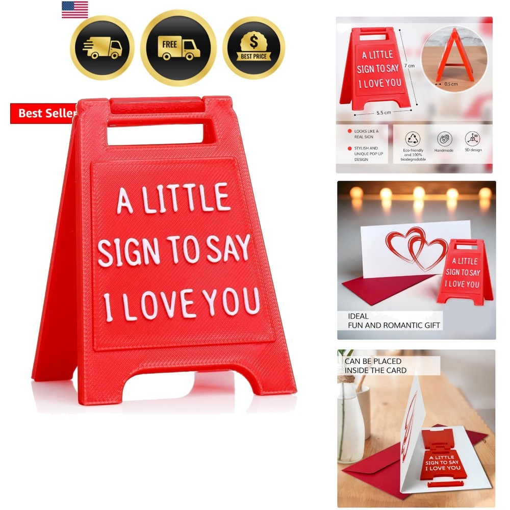 Romantic Mini Desk Sign with “I Love You” Message – Valentine’s Day & Romanti…