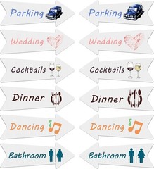 Blank Arrow Signs With Stakes 6 Pack – 17 x 6 Inches Wedding Directional Yard Si