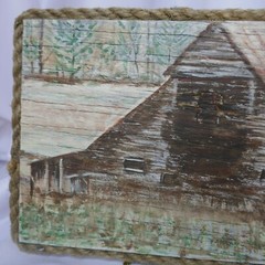Rustic Farmhouse Barn Wood Plaque Rope Trim Wall Decor Handmade Signed Kingry