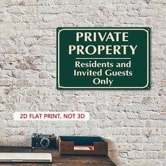 Rustic Decor Metal Sign Vintage Private Property Fence Porch Boundary Wall Art