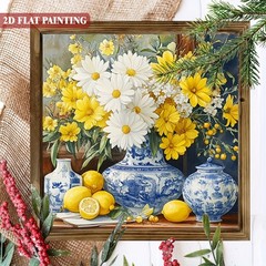 Yellow White Floral Wooden Sign Vintage Rustic Decor for Kitchen Cafe Bedroom