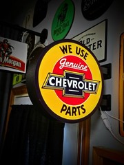 9″ 2-Sided LED Chevrolet Parts Wall Sign Garage Man Cave Light