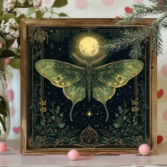 2D Vintage Green Moth Wooden Sign Home Office Wall Decor Gift for Family Friends