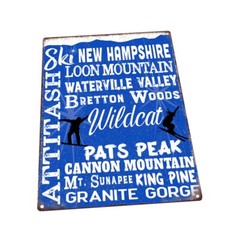 Ski New Hampshire Metal Art Print for Decorating Vacation, Cabin, and Lake house