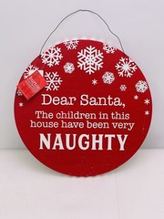 burton / BURTON 11.75” NAUGHTY / Nice (Children in this House) Wood Sign NEW 🎄