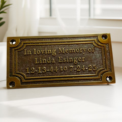 Memorial Nameplate, Bench Name Plate, Brass Plaque, Memorial Name Plaque, Door