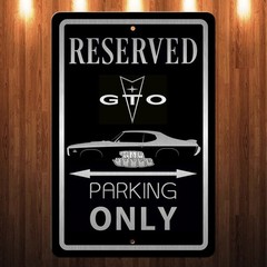 Laser etched engraved The Judge GTO Parking Sign Black Brushed Aluminum 8 x 12