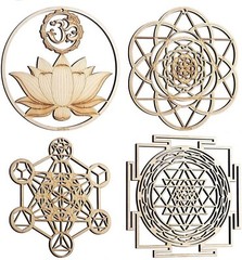 Set of 4 Sacred Geometry Hanging Symbols ZenVizion