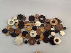 B I G Modern Metal Wall Art – Abstract Circles | Large Statement | Bronze/Gold
