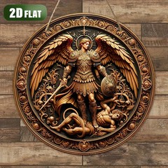 1PCS 2D Flat Home Decor Wooden Disc Angel Sub Series Holy Angel Redemption