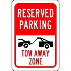 reserved parking tow away zone 8″ x 12″ Aluminum Sign WILL NOT RUST MADE USA