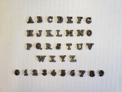 Metal Letters and Numbers 5/16 inch Roman Font price per letter*