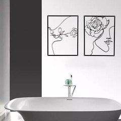 3 PCS Metal Wall Art Decor Minimalist Abstract Female Face 16.8×12.8 Inch