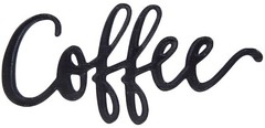 Coffee Word Art Sign Kitchen Home Decor Wall Hanging Cursive Script Typography