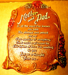 APP~Multi. Products Inc. USA #1472 Mother & Dad All The Years Vtg. Wall Plaque