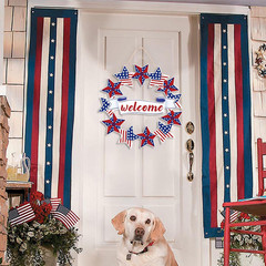 4Th of July Welcome Sign Fourth of July Decorations Wooden Patriotic Star Wreath