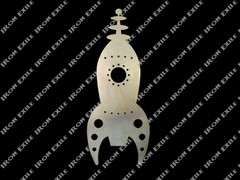 Vintage Retro 50’s Rocket Ship Space Race Metal Wall Art Sign Decor Alien Sci fi