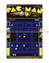 Pac Man Black Arcade Game Room Decor metal tin sign donor plaque