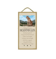 Advice from a Mountain Lion Stand Your Ground Stay Wild At Heart.. 10×5 Sign