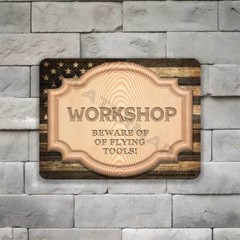 Personalized Vintage Wooden Workshop – Sign Weathered Custom Metal Sign