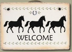 Horses Hand-stenciled Welcome Slate made in the U.S.A. – LAST ONE