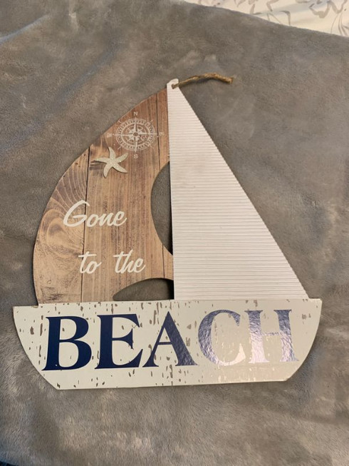 sailboat gone to the beach nautical sign