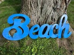 Metal Welded Handmade Artisan BEACH Sign Wall Art