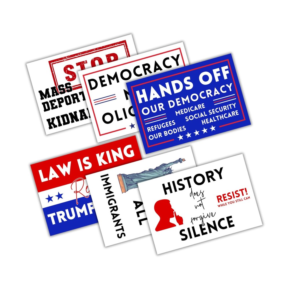 Protest Anti Trump Signs 6pk 12×18” To Hold at 12×18 inches, multicolor