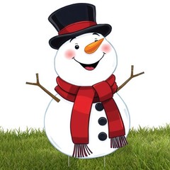 Christmas Snowman Classic Yard Sign for Home Decor and Lawn Decoration With S…
