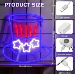 Patriotic Red, White, Blue Neon Sign