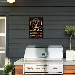 Welcome To Our Fire Pit Metal Funny Camping Tin Metal Signs Vintage Wall Decor
