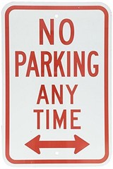 No Parking Sign Aluminum 8×12 Metal Street Sign Red White Arrow Funny