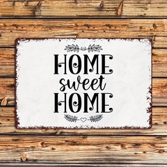 Home Sweet Home Metal Sign Rustic Retro Farmhouse Entryway Porch Welcome Decor