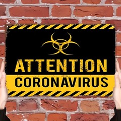 2D Flat Metal Warning Sign – Black Yellow White Stripes