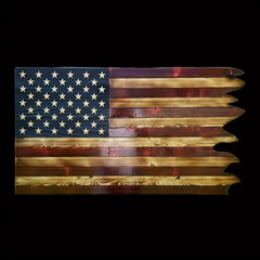 8×15 inch Wooden American Wavy Flag