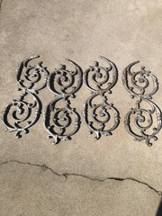 20 Vintage Salvage Cast Aluminum Scroll Spiral Wall Decor Art Panel 18.5″x7.25″