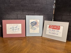 Inspirational Framable Messages (lot of 3) 8” X 10”~ JAMES 4:10, JOHN 20:29