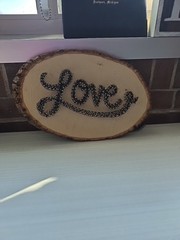 Hand Made Nail Art On Wood * Custom Wood Sign * ♡LOVE♡ * Wall Hanging