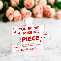 You Are My Missing Piece Acrylic Puzzle Plaque – Romantic Wedding Gifts for Coup