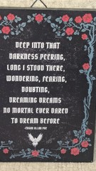 Edgar Allan Poe The Raven Wood Plaque Spirit Halloween Gothic Home Decor 9×12