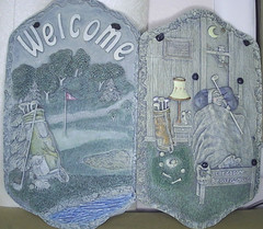 Two Golf Signs Hanging Life Is A Game But Golf Is Serious Resin Golf Art Plaque